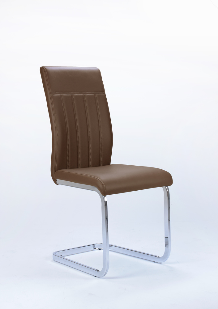 FRANCIS 01 Cantilever chair metal chromed artificial leather cappuccino B 43,5 , H 100, T 52 cm mit